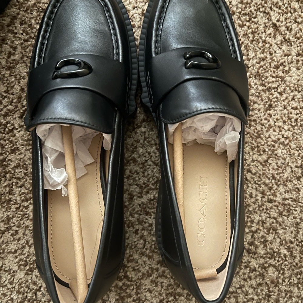 Black Coach Leather Loafers - Picture 8 of 9
